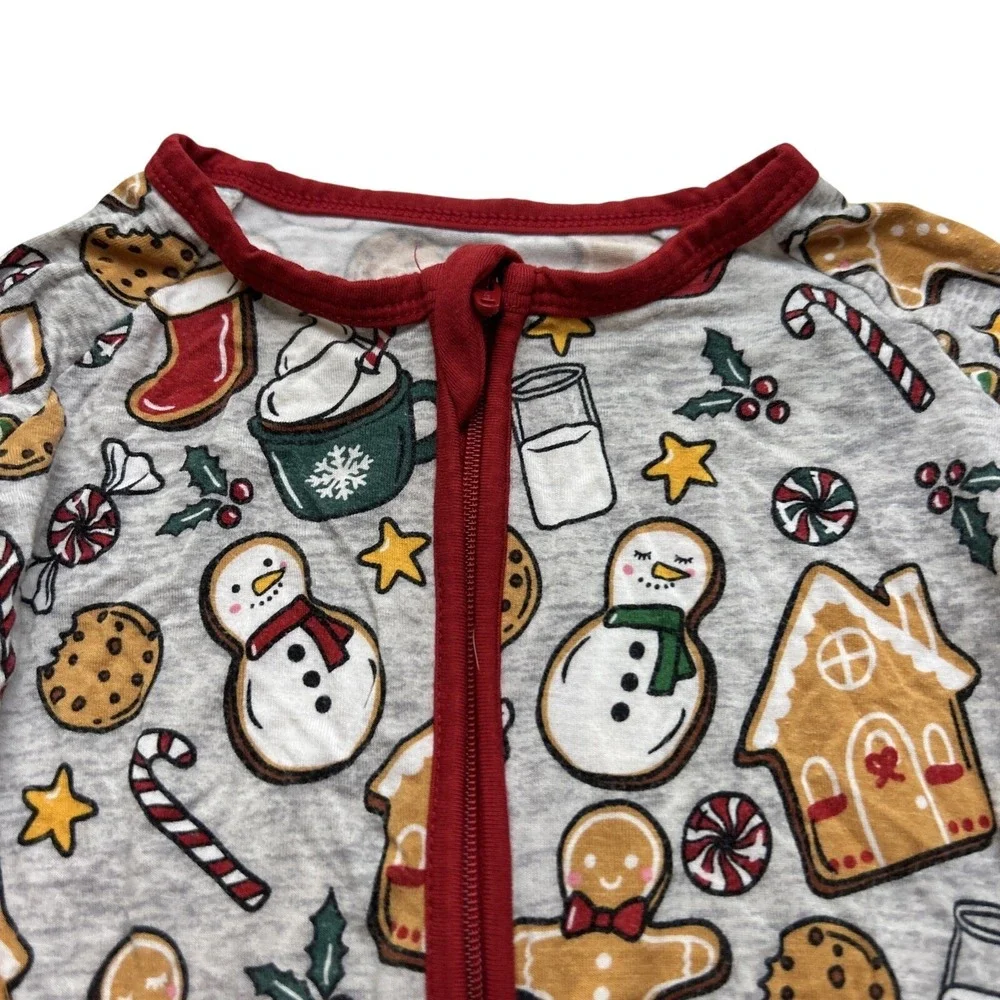 Little Sleepies Baby Toddler 12-18M Christmas Gingerbread Footie Pajamas Bamboo